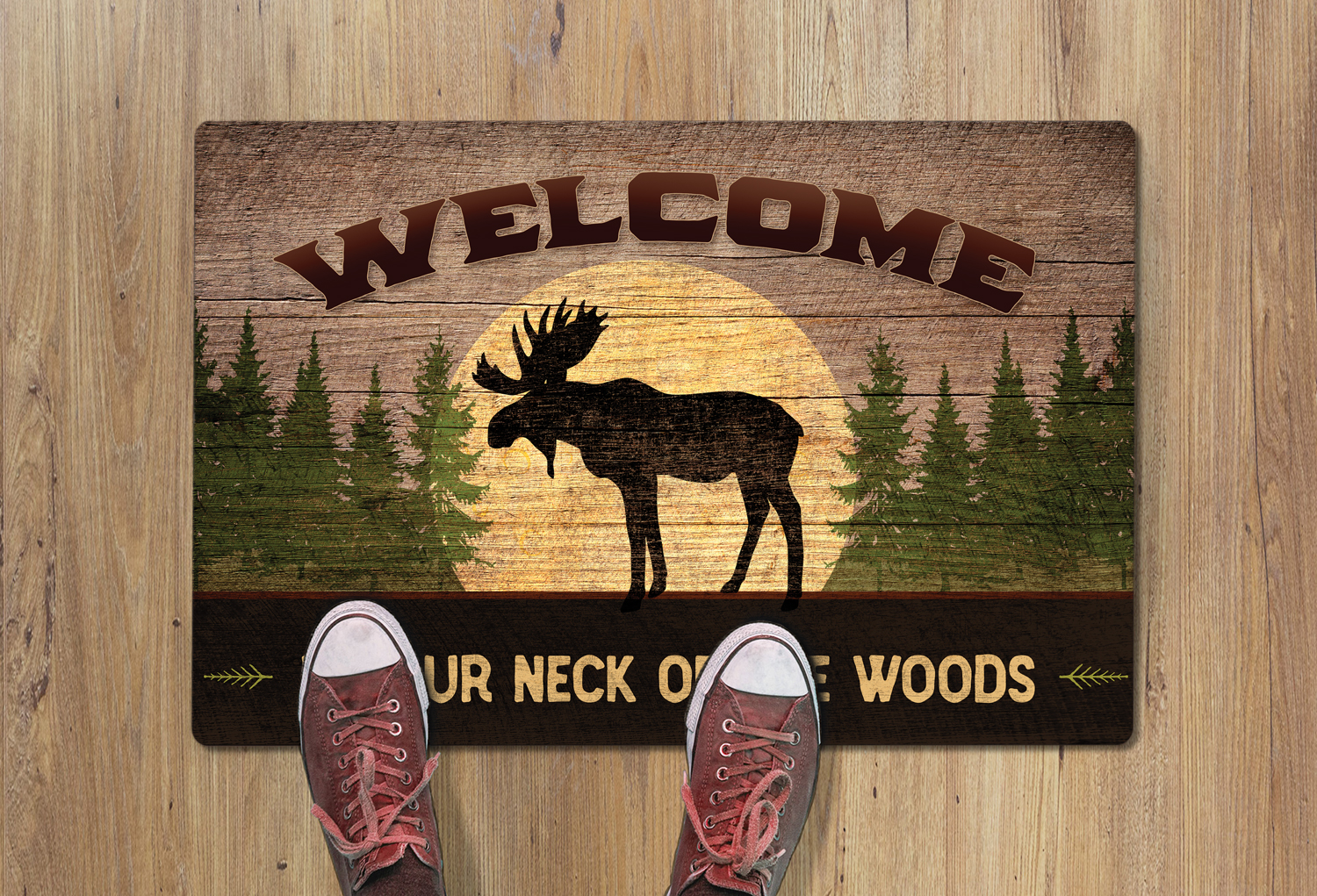 Highland Home Our Neck Of The Woods Framed Stone Trivet