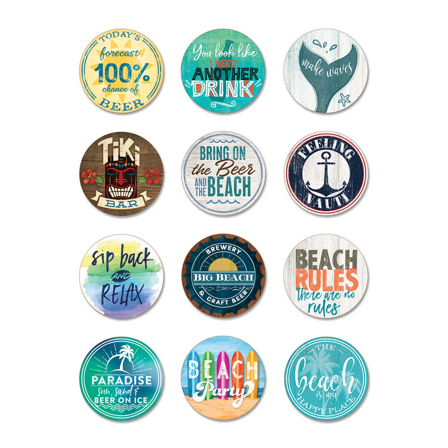 Pop A Top Coaster Collection Beach Pop A Top Collection